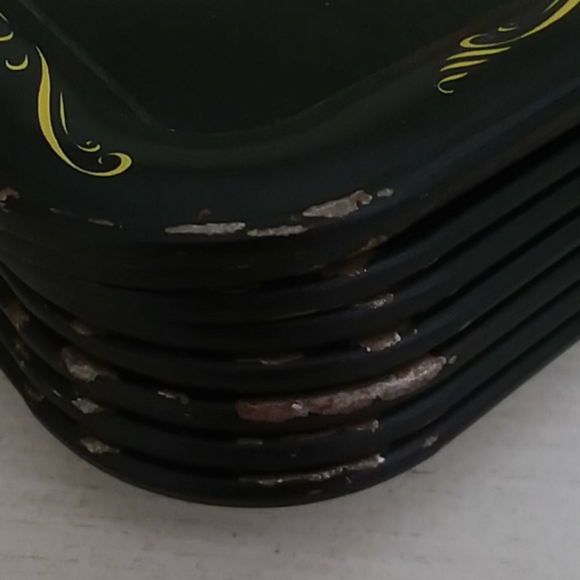 Eight vintage handpainted toleware trays - Picture 7 of 8